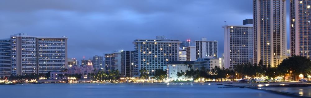 Honolulu after dusk by Kirk Hopkins