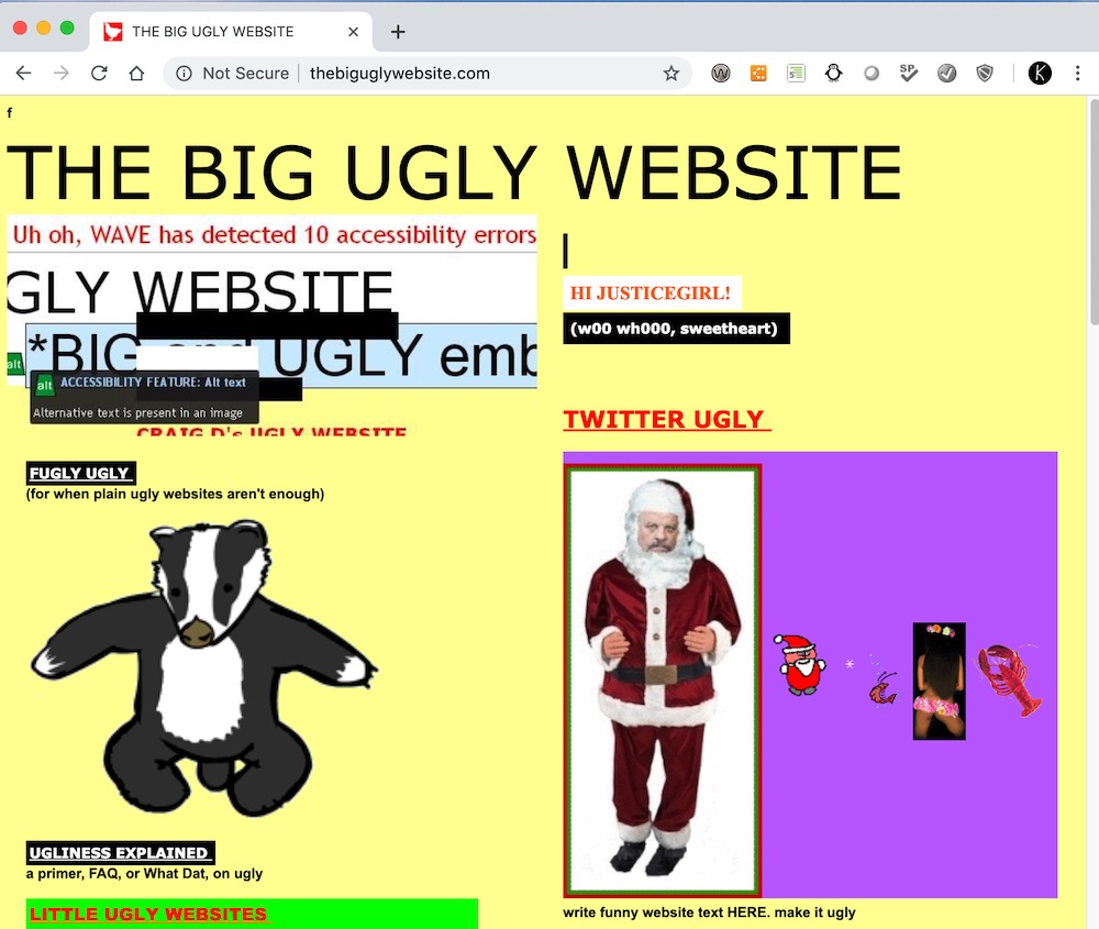 Screen shot of thebiguglywebsite.com